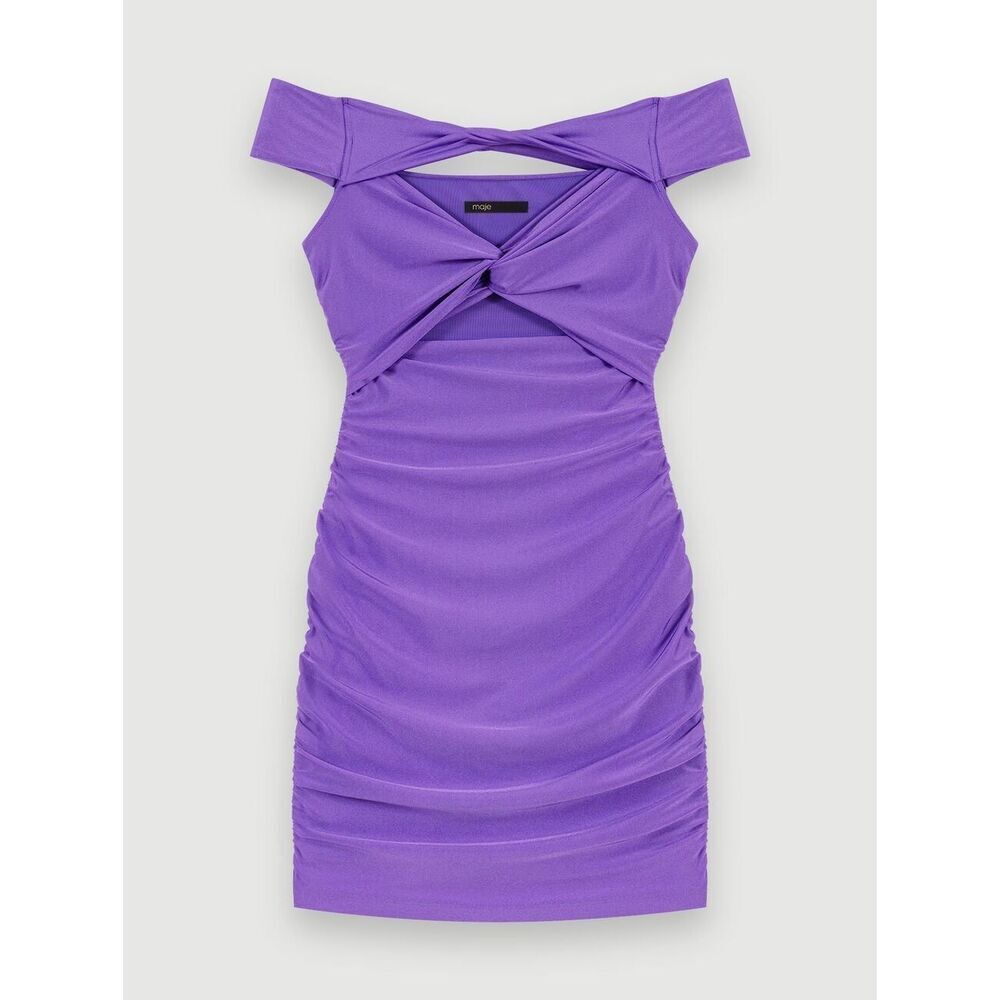 Maje Short Bodycon Purple Dress FR42  NEW NWT